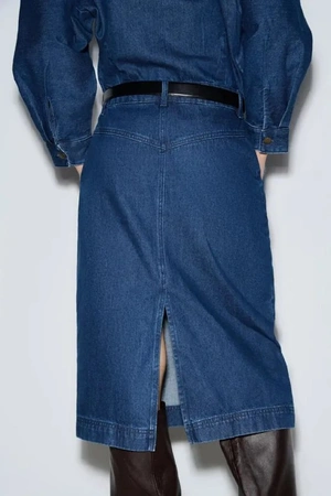 ZARA Джинсовое платье миди — ZW COLLECTION | Новости сайта