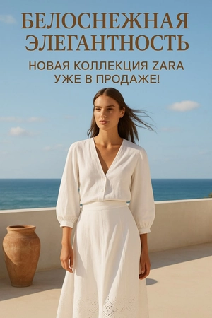 Новая коллекция Zara в белом цвету: чистота, свежесть и утонченный стиль
