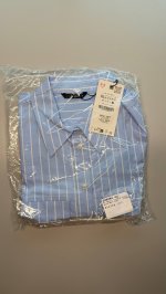 Zara РУБАШКА ОКСФОРД укороченные Cornflower blue | 8112/867/429