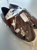 Zara КОЖАНЫЕ САНДАЛИИ-КРАБИКИ  Brown | 2478/620/700