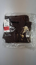 Zara РУБАШКА оверсайз ИЗ ПОПЛИНА В ПОЛОСКУ Dark brown | 8823/531/716