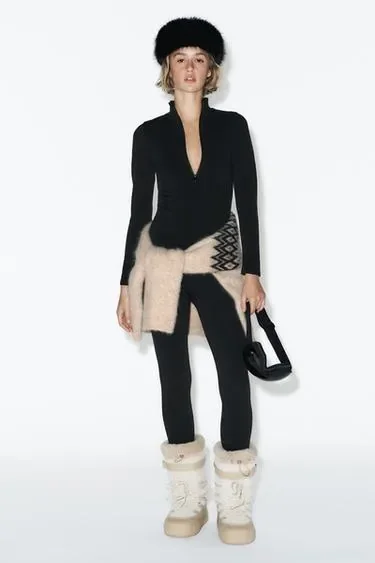 Zara Футболка из мериносовой шерсти без швов - лыжная коллекция