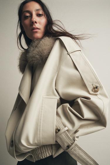 Куртка с воротником из искусственного меха — коллекция ZARA «ZW»