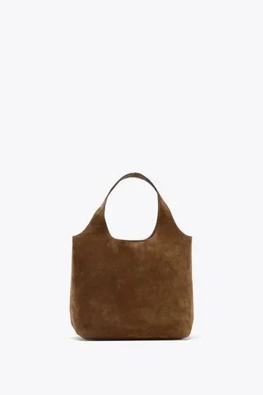 Zara Мини-сумка-шопер из замши