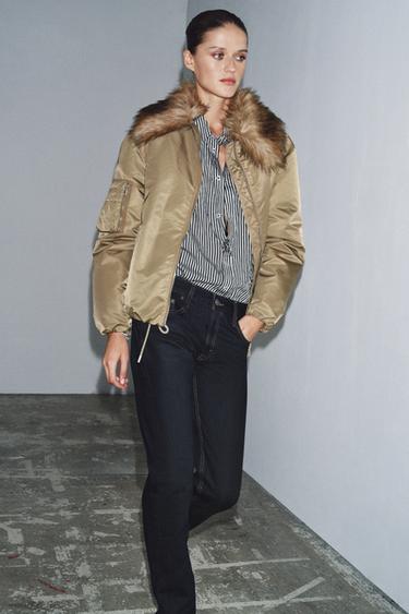 Бомбер с воротником из искусственного меха — коллекция ZARA «ZW»