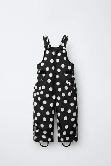 Zara Длинный полукомбинезон в горошек, устойчивый к воде и ветру