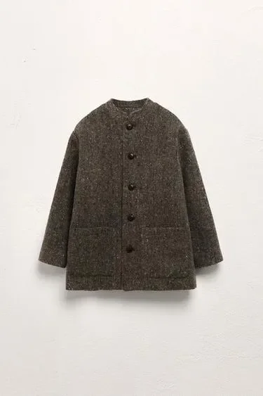 Zara Пальто с высоким воротником из ограниченной коллекции шерсти для детей от 2 до 5 лет