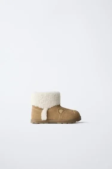 Zara Утепленные сапоги на босу ногу