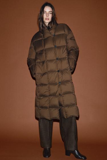 Пуховик ZARA «ZW» длинный с поясом