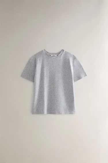 Футболка из хлопка с короткими рукавами zara