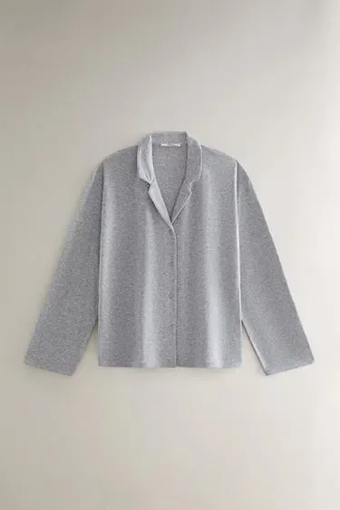 Рубашка из хлопка с длинным рукавом zara