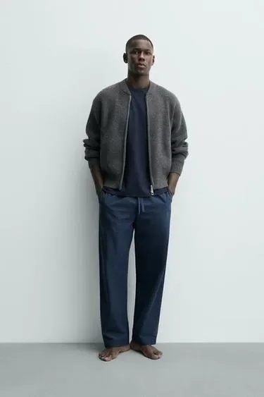 Zara Комбинированный пижамный набор в полоску