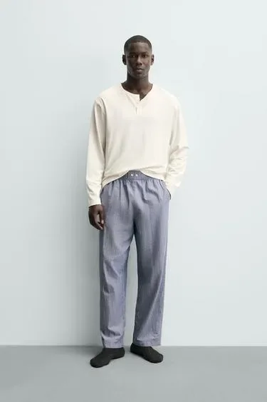 Zara Пижама с принтом полосатая хенли
