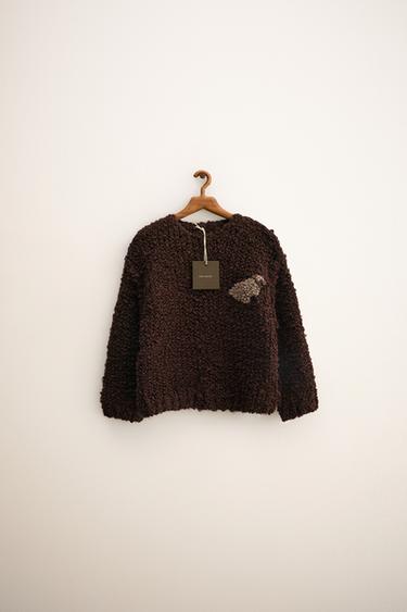 ZARA «TIMELESS» - вязаный джерси с вышивкой из шерсти