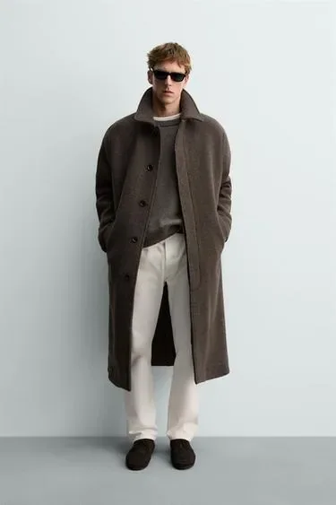 Двубортное пальто из смесовой шерсти MANTECO® ZARA «AARON LEVINE»