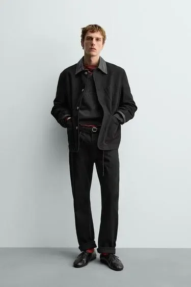 Куртка из комбинированной кожи эрон левин для ZARA