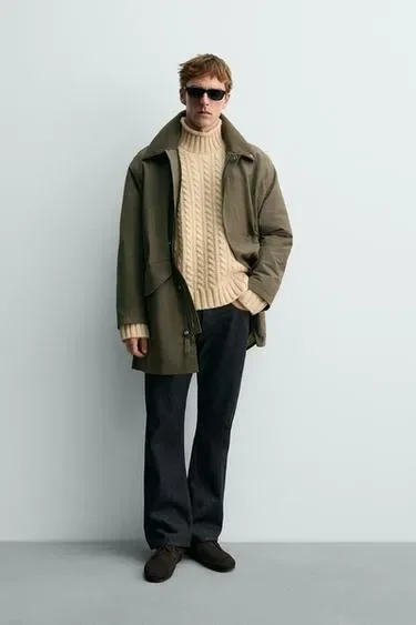 Техническая парка с контрастным воротником ZARA «AARON LEVINE»