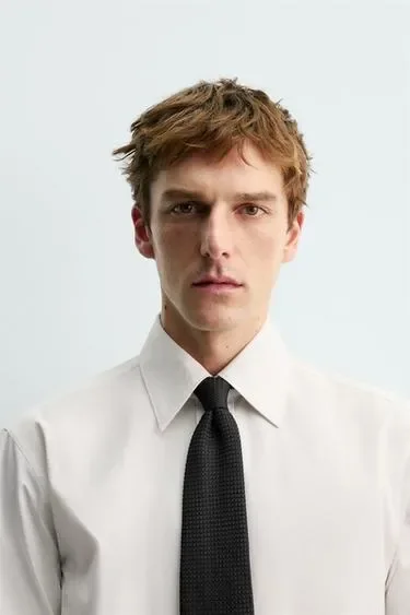 Узкий галстук из текстурированного шелка ZARA «AARON LEVINE»