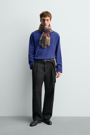 Жаккардовая футболка в полоску ZARA «AARON LEVINE»