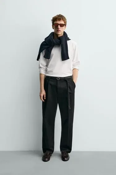 Футболка с длинными рукавами и нагрудным карманом ZARA «AARON LEVINE»