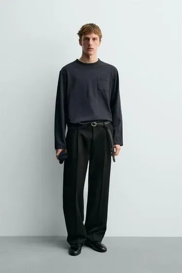 Футболка с карманом и длинным рукавом Zara «Aaron Levine»