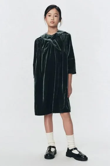 Бархатное платье с съемным шарфом ZARA «SOSHIOTSUKI»