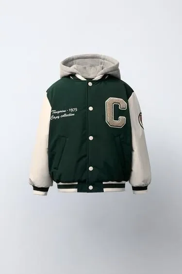 Zara Бомбер съемным капюшоном и флисовой подкладкой NYLON CAPIBARA CAPYFUN ©