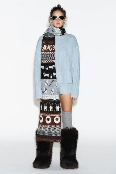 Zara Шорты из 80% шерсти с косами — коллекция «SKI»