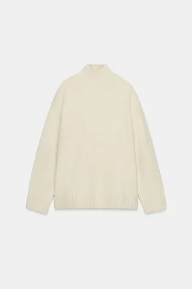 Zara Однотонный свитер с высоким воротником