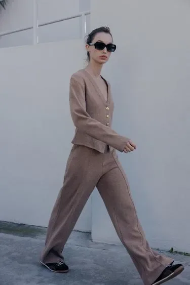 Zara Брюки-палаццо из мягкой ткани купить с доставкой.