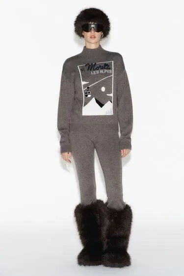 Zara Расклешенные брюки из 90% шерсти — коллекция «SKI»