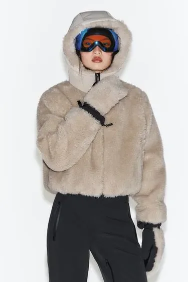 Zara Митенки из искусственного меха с термоизоляцией POLARTEC® SKI COLLECTION