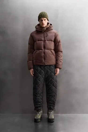 Zara Пуховик для горных лыж 100% пуха с бордовым оттенком ZARA «ATHLETICZ»