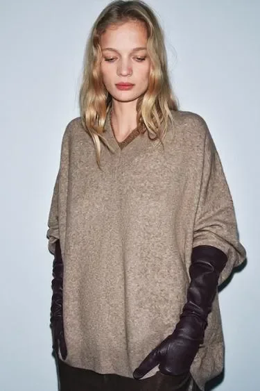 Zara Длинные перчатки из 100% кожи купить с доставкой.