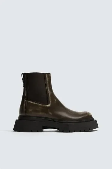 Zara Ботинки челси на объемной подошве с эффектом потертости