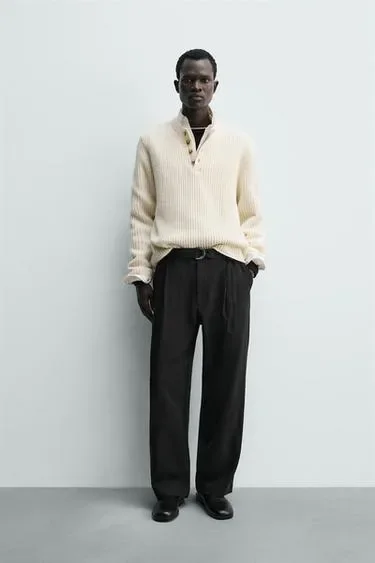 Zara Струящиеся брюки с ремнем