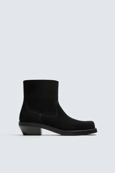Zara Кожаные ковбойские сапоги