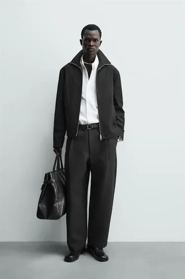 Zara Куртка-рубашка из саржи с рельефным узором