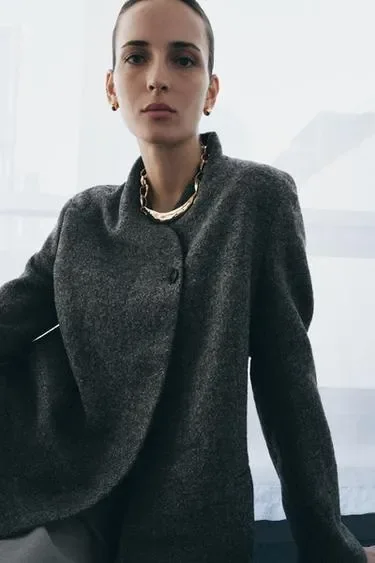 Блейзер из шерсти с пуговицей — коллекция ZARA «ZW» 