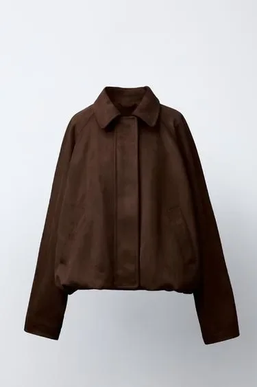Zara Бомбер из искусственной замши