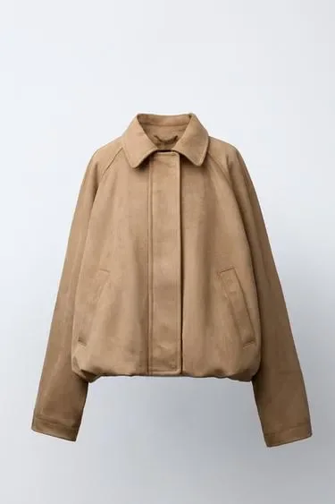 Zara Бомбер из искусственной замши