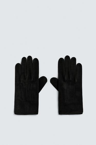 Перчатки из замши ZARA 
