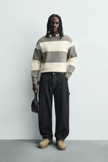 Zara Мягкий свитер из рельефной ткани купить с доставкой.