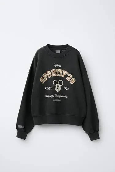 Zara Толстовка с эффектом потертости «микки маус» © DISNEY купить с доставкой.