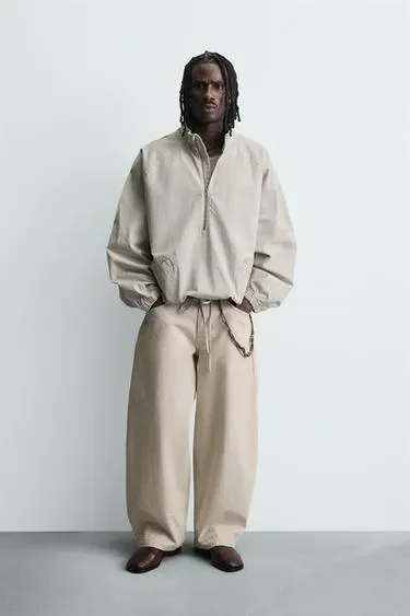 Zara Толстовка с карманом кенгуру и молнией