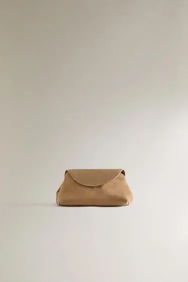 Zara Мягкая кожаная косметичка-сумка