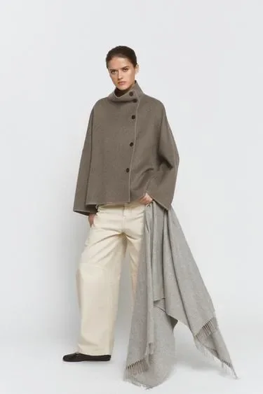 Куртка из смесовой шерсти с контрастной строчкой — коллекция ZARA «ZW»