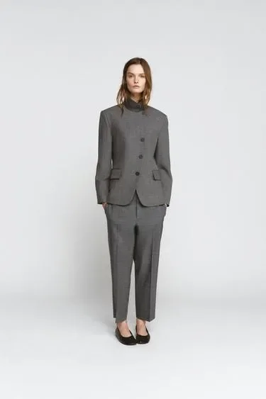 Брюки прямого кроя в клетку — коллекция Zara «Zw»- Заказать в России