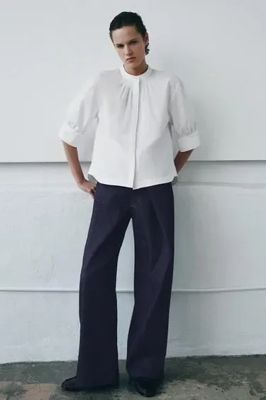 Рубашка с объемными рукавами коллекция ZARA «ZW»