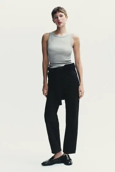 Zara Джинсы TRF «мом фит» с высокой посадкой